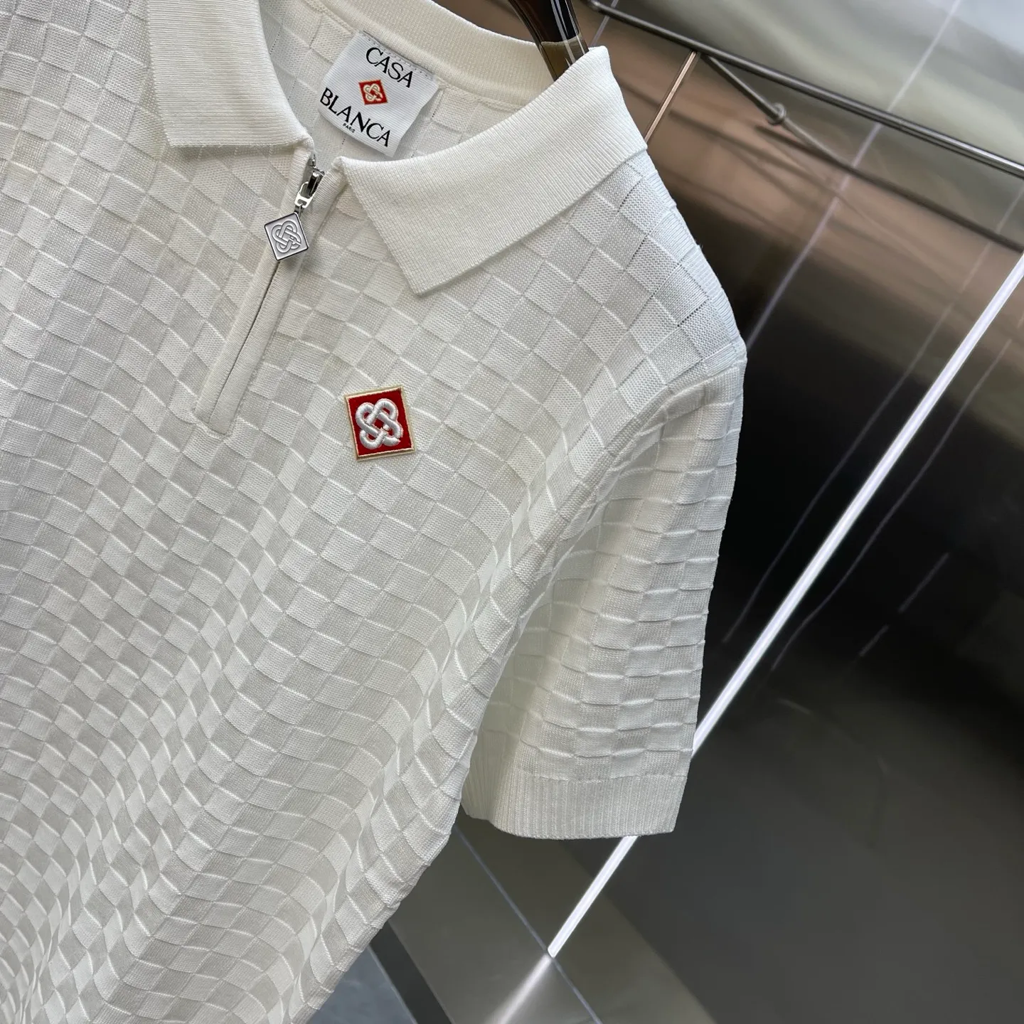 New Arrival Casablanca Casablanca POLO sweater Classic Series is made of high-definition fabrics and will not shrink or fade. Comfortable to the touch, cool and breathable, the texture is super strong and a must-have for fashionable men and women. Exclusively available in In Stock! Color: White Blue Size: M L XL XXL